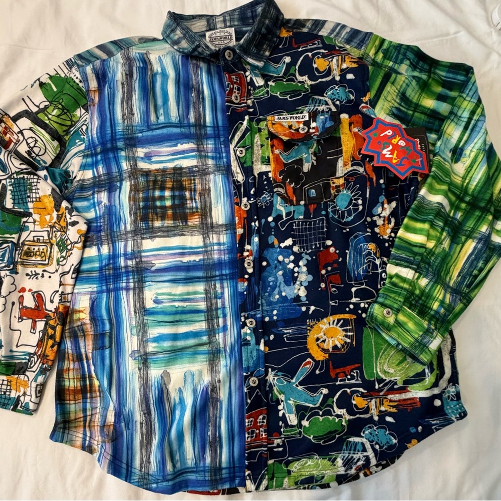 Jams World Long Sleeve Fleece Men's Shirt, XL, Clash Black